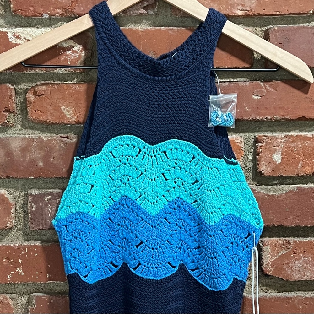Staud women's Marwa Dress size XS crochet knit midi resortwear beach NWT - Picture 3 of 15